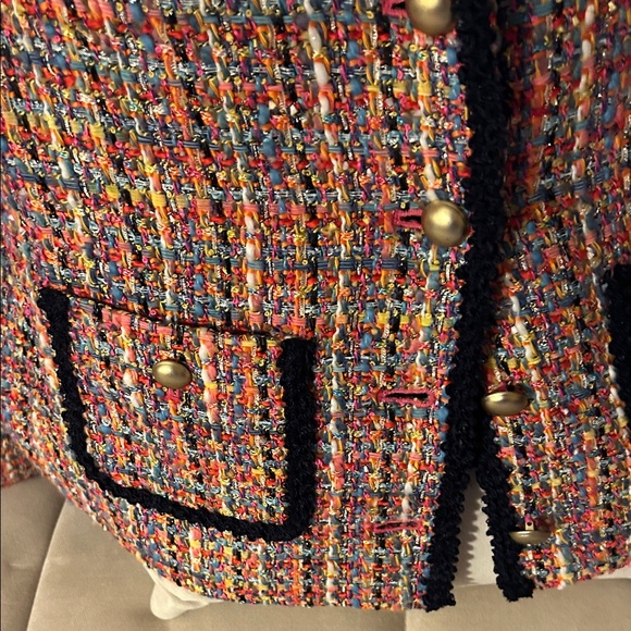 Talbots Multicolor Tweed Blazer with Black Trim - Picture 4 of 5